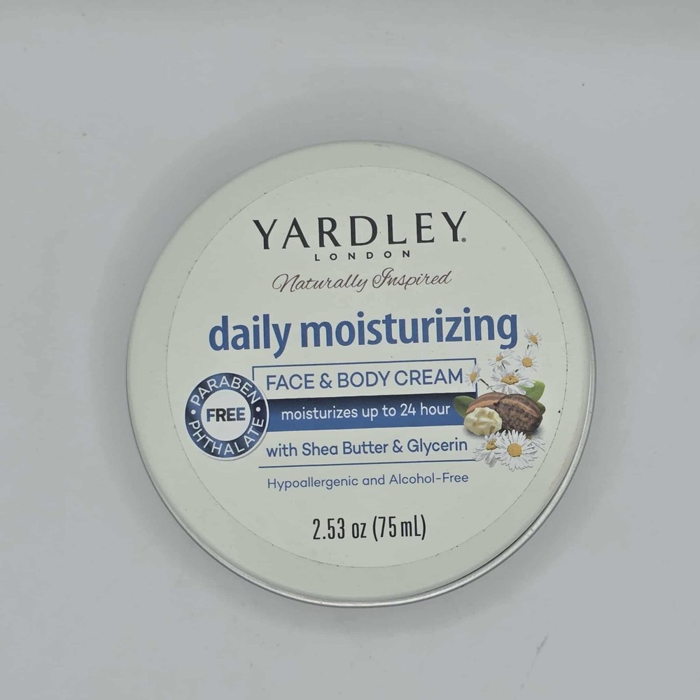 Yardley Daily Moisturizing Face & Body Cream Shea Butter Glycerin 2.53oz